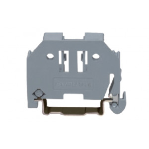 Концевой стопор 215203, Концевой стопор, тип зажима: защелка, материал: пластик, ширина: 6 мм, цвет: серый, тип монтажа: DIN35