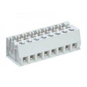 Клемма Wiecon LPST 1 / 16 OB, Клемма для торцевого подключения к печатной плате, подвод кабеля сбоку, шаг: 5.0 мм, 16 полюсов, фиксация провода винтовая, исполнение: без маркировки, 250V, 5A, цвет: серый