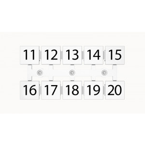Маркировка (полоска) ZT12-10P-19-04Z(H), Кассета с маркировочными шильдиками, для клемм сечением 16 мм.кв., верхняя, 5x2 шильдиков, нанесенные символы: 11...20, с вертикальным расположением, размер шильдика: 11 x 10,8 мм, цвет: белый