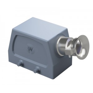 Крышка разъема 70.350.1035.3, Крышка разъема на кабель, типоразмер 10B, без уплотнителя, 1 кабельный ввод M20x1,5, с разгрузкой на изгиб, IP54, с боковым расположением, без защелок (упоры для двух защелок), материал корпуса: алюминиевый сплав