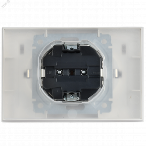 BRITE Розетка 2-местная с заземлением с защитными шторками и крышкой 16А в сборе IP44 РСбш12-3-44-БрАБ арктический белый IEK BR-R26-16-44-K91-F