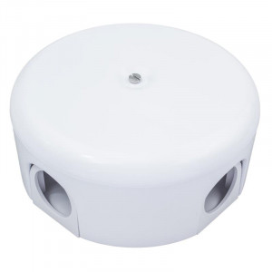 Коробка распределительная d78мм ЛИЗЕТТА (в компл. 4 кабельных ввода) ABS-пластик бел. B1-521-21-K