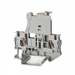 Клемма для предохранителя, зажим push-in, 2 точки подключения, 4 кв.мм, серая VPR-4-HESILED24