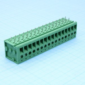 DG105R-5.0-16P-14-00A(H), Винтовой клеммный блок c рельефной обоймой,16 контактов. Серия DG105R-5.0