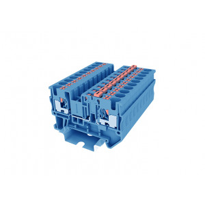 Клемма с размыкателем TP4-MT-BU, Клемма с ножевым размыкателем, тип фиксации провода: Push-in, номинальное сечение: 4 мм кв., 20A, 500V, ширина: 6,2 мм, цвет: синий, тип монтажа: DIN35