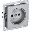 Розетка BRITE РС10-1-0-БрА 10А без заземл. без защ. шторок алюм. BR-R10-10-K47