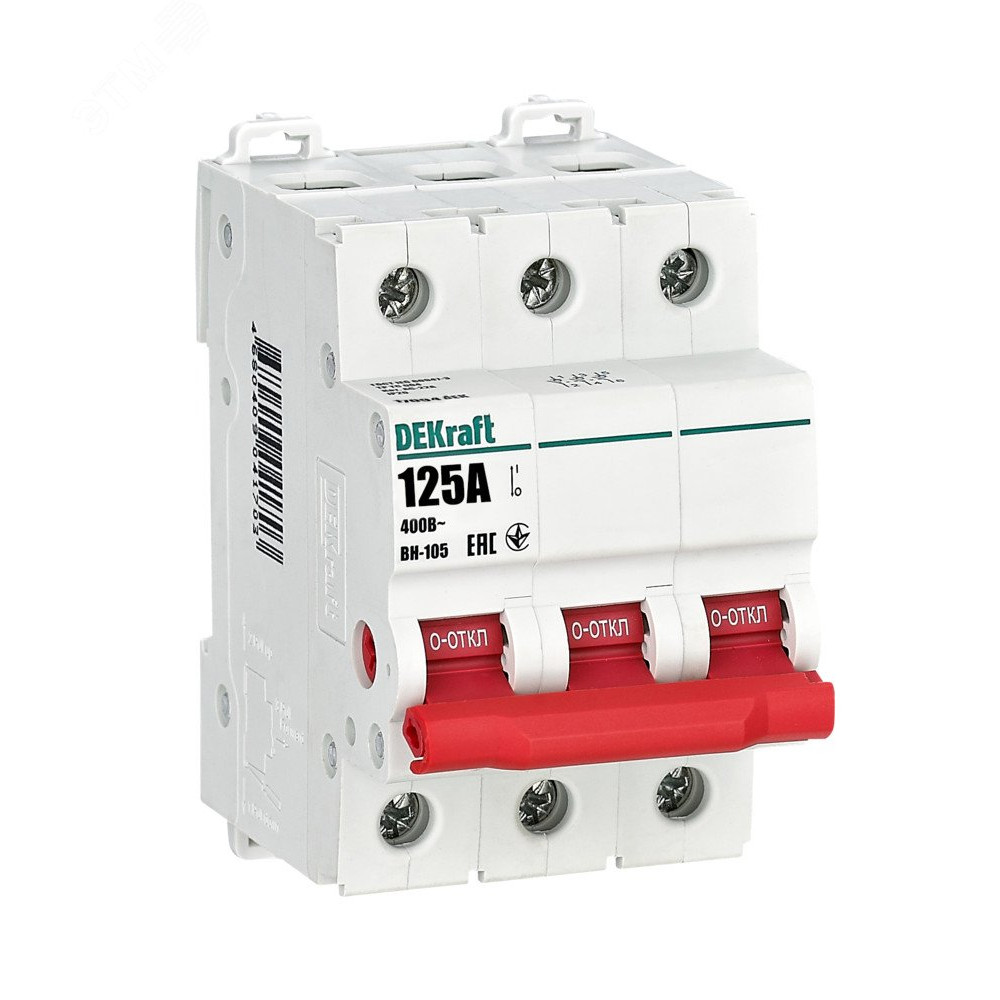 Изображение товара Выключатель-разъединитель 3Р 125А ВН-105 17094DEK DEKraft