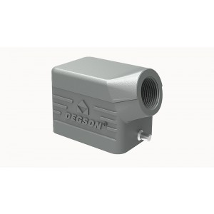 Крышка разъема D6B-SE-2g-M25, Крышка разъема на кабель, типоразмер 6B, без уплотнителя, 1 отверстие с резьбой для кабельных вводов M25x1,5, с боковым расположением, без защелки (упоры под одну защелку), материал корпуса: алюминиевый сплав