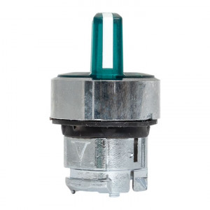 Исполнительный механизм переключателя ХB4 зеленый на 2 положения с фиксацией, с подсветкой с короткой ручкой IP65 EKF XB4BD2FL-G-65