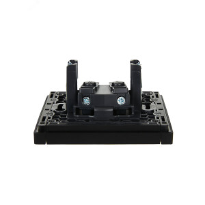 FORTE&PIANO Розетка 1-местная без заземления с защитными шторками винтовое крепление 10А FP117 черный IEK FP-R13-10-K02