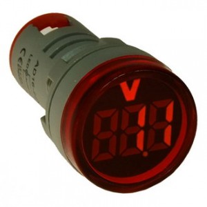 DMS-135, Цифровой LED вольтметр AC 20-500В, AD16-22VMC, красный, установка на панель в отв d=22мм