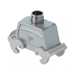 Крышка разъема BAS GOT GF 16 M25 A0, Крышка разъема на кабель, типоразмер 16B, без уплотнителя, 1 кабельный ввод M25x1,5, IP54, с верхним расположением, с двумя защелками, материал корпуса: алюминиевый сплав