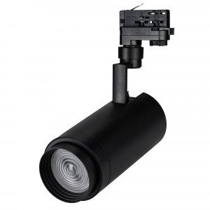 Светильник LGD-ZEUS-4TR-R100-30W Cool SP7500-Fish (BK, 20-60 deg, 230V) 032453, Светильник подвесной для треков/шин 4 провода для продуктов. Мощность 30 Вт, св. поток 2402 лм, 80 лм/Вт, специальный холодный 7500 K для рыбы и морепродуктов, изменяемый угол 20-60°, напряжение питания 230 В. Черный корпус из алюминия, материал линзы PC