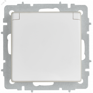 BRITE Розетка 1-местная с заземлением с защитными шторками и крышкой 16А IP44 РСбш10-3-44-БрАБ арктический белый IEK BR-R16-16-44-K91