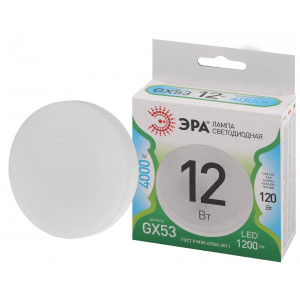 Лампа светодиодная LED 12 Вт 1200Лм 4000К таблетка (GX53) нейтральный GX53 220-240В LED GX-12W-840-GX53 Green Line Б0067046