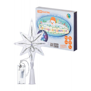 Декоративный элемент на ёлку светодиодный "Звезда" 9LED, 20см, мультиколор, 2хAA , SQ0361-0066