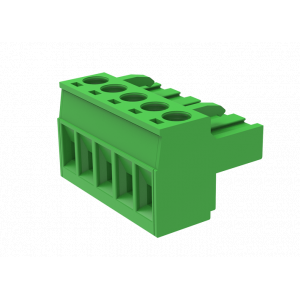 Розеточный разъем на кабель MC-RBT5.0H02C-0001, Розеточный разъем, прямой, на кабель, шаг: 5.0 мм, 2 полюса, фиксация провода винтовая, исполнение: стандартное, 320V, 18A, цвет: зеленый