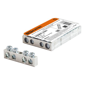 Шина "N" нулевая 6х9мм 4/1 (4 группы/крепеж по центру) никелированная SQ0801-0301