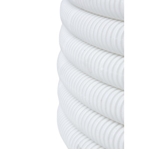 Труба гофр. ПВХ с протяжкой d16 мм (100 м) белая Plast tg-z-16-100-white