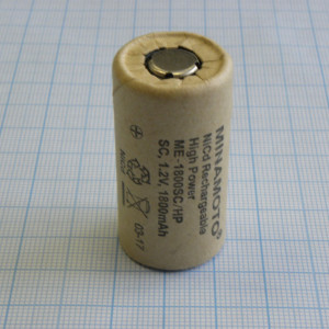 Аккумулятор 23х43мм ME-1800SC/HP, Аккумулятор никель-кадмиевый (Ni-Cd)