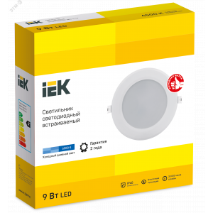 Светильник LED ДВО 1713 белый круг 9Вт 6500К IP40 LDVO0-1713-09-6500-K01