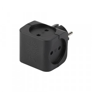 Разветвитель 4-м без заземл. 16А IP20 SP-4-B черн. Б0008207