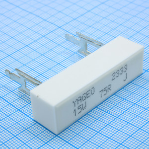 SQZ15AJB-75R, Резистор керамический цементный радиальный (SQZ) 15Вт 75Ом ±5%