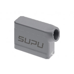 Крышка разъема S16A-SE-2B-PG16, Крышка разъема на кабель, типоразмер 16A, с уплотнителем, 1 отверстие с резьбой для кабельных вводов PG16, с боковым расположением, без защелки (упоры под одну защелку), материал корпуса: алюминиевый сплав