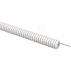 ELASTA Труба гофр. ПВХ d=20мм с зондом белая (100м) ET-TG21-121-020-100-K01