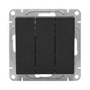 Механизм выключателя, тр-хклавишный, ч-рный Эпика EKF UP1-SWB-31