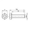 Болт с шестигранной головкой М10х70, нержавеющая сталь AISI 316L CM081070INOX316L
