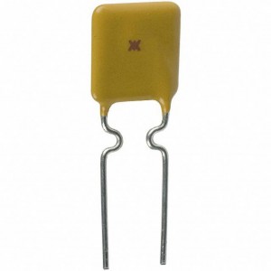 RUEF250-2, Предохранитель восстанавливаемый (PTC) 2.5A(удержание) 5A(отключение) 30В 100A 1.2Вт 10.3сек 0.02Ом радиальный  11.4 X 3 X 18.3мм лента на катушке