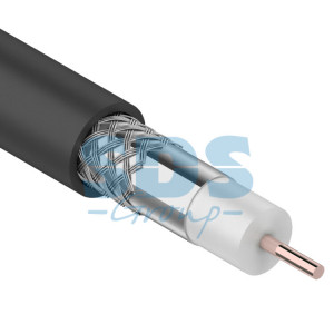 Кабель коаксиальный RG-6U, 75Ом, CCS/Al/Al, 48%, 100м, OUTDOOR, черный, в бухте 100м для прокладки вне помещений