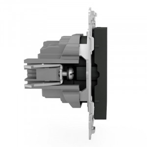 Розетка 1-м СП Pixel 16А IP20 с заземл. защ. шторки механизм карбон TKE-PX-R1ZSF-C14