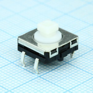 B3W4050, Кнопка тактильная 12х12мм h=3мм 1.96N 0.05A 24В 3000000циклов, толкатель- квадрат 3.8мм