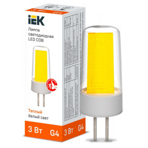 Лампа LED COB капсула 3Вт 230В 3000К керамика G4 LLE-COB-3-230-30-G4