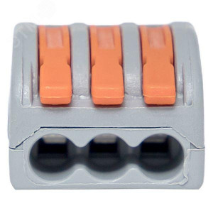 Клемма СМК 222-413 с рычагом 3 отверстия блистер (20шт.) PROxima plc-smk-413b-20