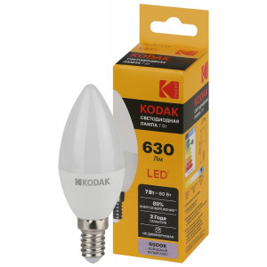Лампочка светодиодная Kodak LED KODAK B35-7W-865-E14 E14 / Е14 7Вт свеча холодный дневной свет(кр.1шт) [Б0057625]