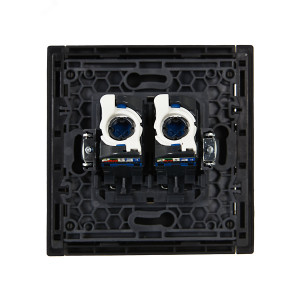 FORTE&PIANO Розетка компьютерная двойная RJ45 кат.6 FP134 черный IEK FP-K20-2-K02