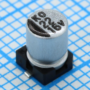 CK016M220C5APKKKV00R, Конденсатор алюминиевый электролитический 22мкФ 16В ±20% (4 X 5.4мм) для поверхностного монтажа 2000час 105°С лента на катушке