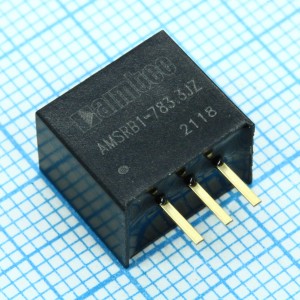 AMSRB1-783.3JZ, DC/DC, 3.3Вт, вход 6…36В, выход 3.3В/1А, без гальваноразвязки, КПД 80…90%, SIP3, 11.6x8.0x10.4мм, -40…85°C, пластик