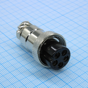 GX20M-5A, Разъём цилиндрический малогабаритный 5 контактов, розетка на кабель