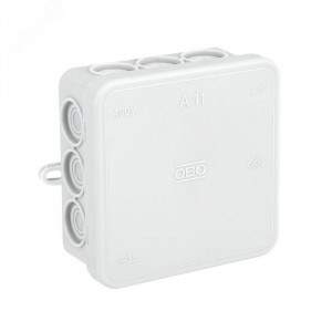 Коробка распределительная 85х85х40мм IP55 A11 12 кабельн. вводов свет. сер. OBO 2000342