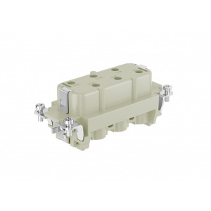 Розеточная контактная вставка HSB-006-F, Розеточная контактная вставка, винтовая фиксация, 6 полюсов + PE, типоразмер 16B, 400/690V, 35A, сечение обслуживаемых проводников 1,5-6 мм кв, тип покрытия контактов: серебро