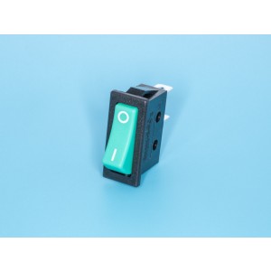 SWR-91G, Выключатель 220В 2 контакта 28х12мм, зеленый