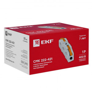 Клемма строительно-монтажная СМК проходная 222-421 1п 0.08-4кв.мм  PROxima plc-smk-421