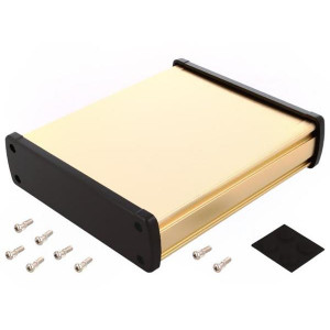 ALUG706GD160, Алюминиевый золотой корпус с черными торцевыми панелями