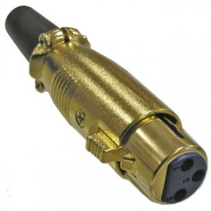 JD-392, Разъем микрофонный XLR, гнездо на кабель 3-х полюсное, золото