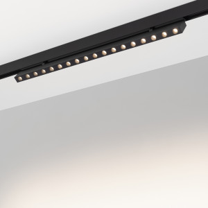 Светильник MAG-DOTS-FOLD-25-S600-18W Day4000 (BK, 30 deg, 24V) 034222, Светильник поворотный для магнитных треков шириной 25мм, 18Вт. Цвет свечения ДНЕВНОЙ 4000K, световой поток 1150 лм, угол 30°, CRI>90. Корпус прямоугольный, металл, цвет черный, IP20. Размеры LxWxH 604x20x46мм. Входное напряжение DC24V, мощность 18Вт.