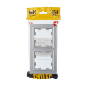 BRITE Рамка 2-мест. IP44 РУ-2-БрА-44 алюм. BR-M22-44-K47